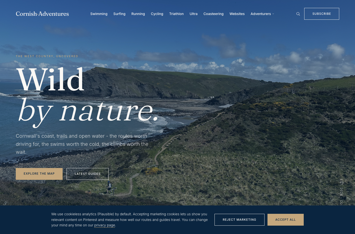 Cornish Adventures website preview